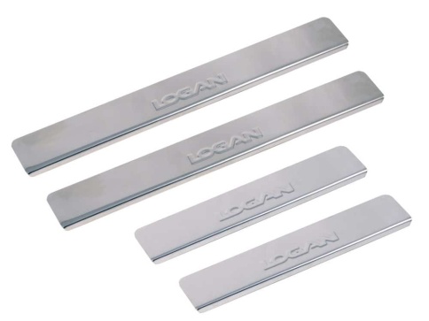 LIDER  Накладки на пороги  Renault Logan 2004-2016г 4 шт нержавейка    фото 1