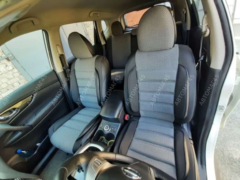 Авточехлы  Nissan X-Trail Ниссан Х-Трейл 2007-2014г кузов T31 жаккард серый Ижевск   фото 3