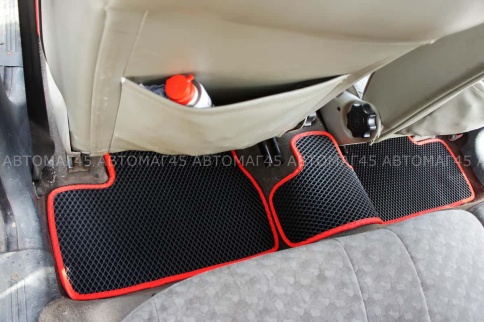 EVA ЭВА  коврики в салон Лада Kalina Granta Datsun On-do Mi-do черн красный кант рис ромб компл 5шт фото 6