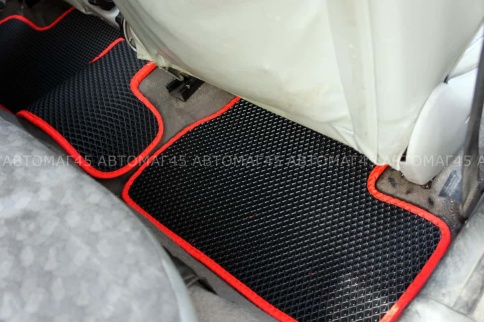 EVA ЭВА  коврики в салон Лада Kalina Granta Datsun On-do Mi-do черн красный кант рис ромб компл 5шт фото 5