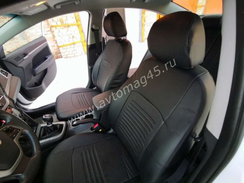 Авточехлы  Hyundai Elantra VI пок Хендай Элантра 6 пок 2015-2020г экокожа черная    фото 1