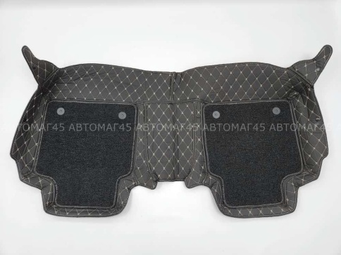 Ковры  5D экокожа Toyota Camry V50/V55 2011-2018г черный с бежевой ниткой+ворс комплект Like АКЦИЯ! фото 4