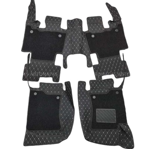 Ковры  5D экокожа Toyota Land Cruiser Prado 150 с 09-18г черный с беж.ниткой+ворс компл Like АКЦИЯ!  фото 3