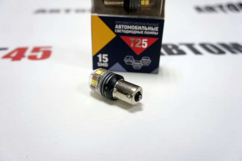 Маяк  лампа светодиодная T25 21W 15 SMD с цоколем 5000K 420Lm одноконтактная белая 2шт    фото 3