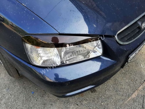 Реснички накладки на фары Hyundai Accent Тагаз Хендай Акцент Тагаз 1999-2012г 2шт    фото 5