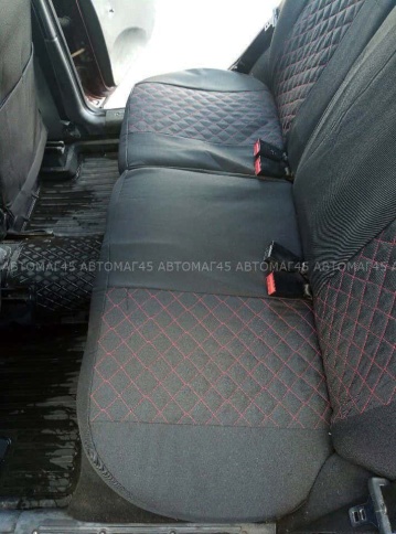Авточехлы  Лада Kalina Калина Калина2 жаккард черный с красной ниткой ромб Барс  фото 6