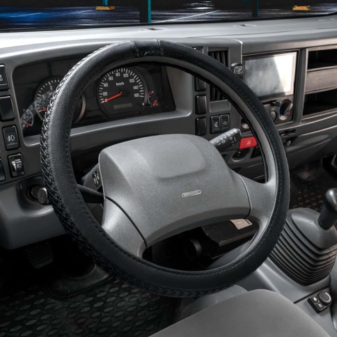 Skyway  оплетка руля кожа с плетением черная размер L    фото 2