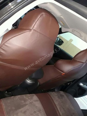 Драйв  чехлы универсальные экокожа шоколад замша шоколад комплект    фото 2