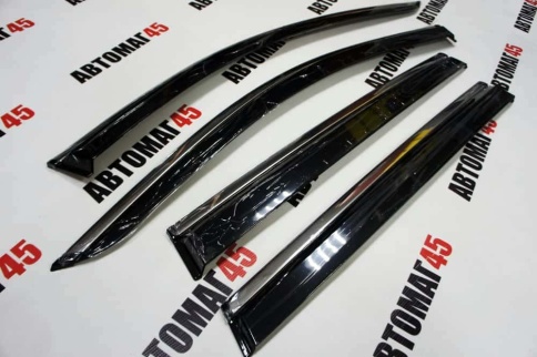 Дефлекторы окон Toyota RAV4 XA50 Тойота РАВ4 ХА50 2018-2025г с хромом комплект 4шт    фото 5