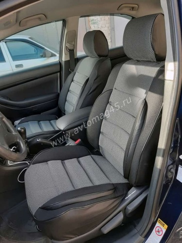 Авточехлы  Toyota Avensis Тойота Авенсис 2 поколение 2002-2009г жаккард серый Ижевск    фото 7