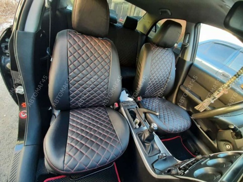 Авточехлы  Mazda 6 Мазда 6 2002-2005г экокожа черная ромб седан Ижевск    фото 2