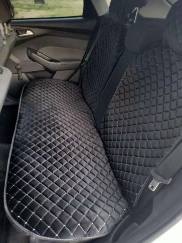 Гелакси  Накидки на сиденье универсальные велюр передние черные с боками с белой ниткой  1шт  фото 13