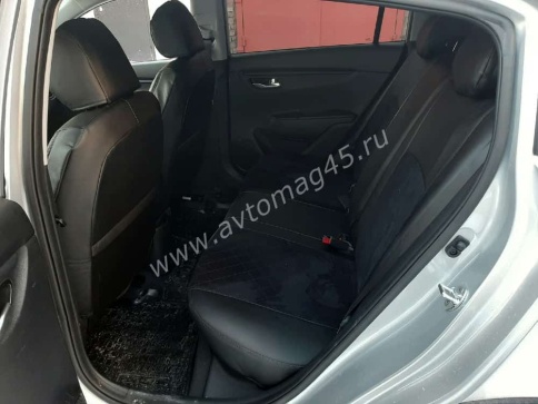 Авточехлы  Kia Rio c 17г X-Line с 17г Hyundai Solaris c 17г экокожа алькант черн сер.н ромб г.Ростов фото 6