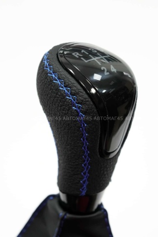 SALMAN Ручка КПП Lada Лада Приора 1 под КПП 2110 черный лак с синей ниткой в сборе   фото 6