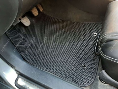 EVA ЭВА  коврики в салон Toyota Avensis 2-е поколение 2003-2008г черный рисунок ромб комплект 5шт фото 4