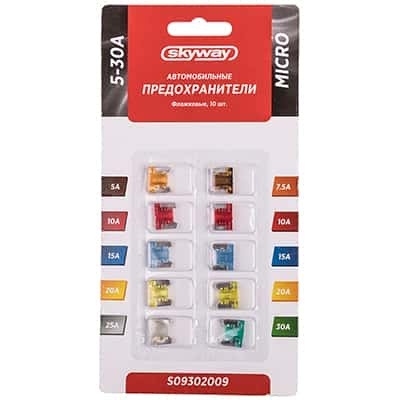 Skyway  предохранитель флажковый микро набор 5-30 А блистер 10шт    фото 1