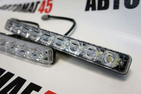 LED  дневные ходовые прозрачный корпус 9 диодов 16Вт 25,5*2,5см  2шт гарантия 3 месяца    фото 6