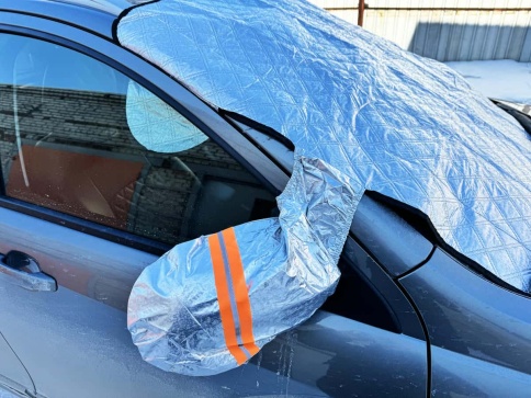 Накидка защитная от наледи и солнца на лобовое стекло 218см х 140см с ушами   фото 6