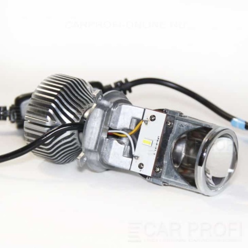 Carprofi светодиодные лампы LED линза модуль 2шт G1 1.4" H4 12В 30W 5100K 5500Lm гар 6мес фото 4