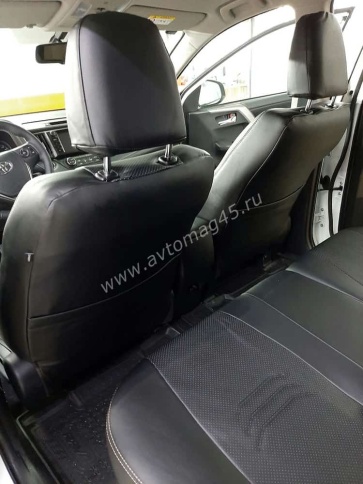 Авточехлы  Toyota RAV4 Тойота Рав4 2012-2019г XA40 экокожа черная Maximal Vip    фото 5
