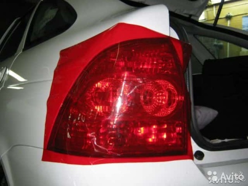 Пленка  для фар глянцевая красная 1м х 0,3м    фото 3