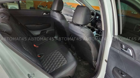 Авточехлы  Kia Sportage Киа Спортаж 2016-10.2022г 4 пок экокожа черная красная нить ромб    фото 8