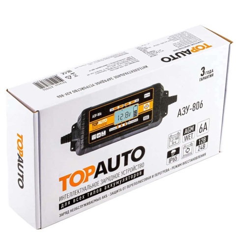 Top Auto З/У АЗУ-806 8А 12-24В до 160А/ч Для всех типов АКБ гарантия 3года   фото 2