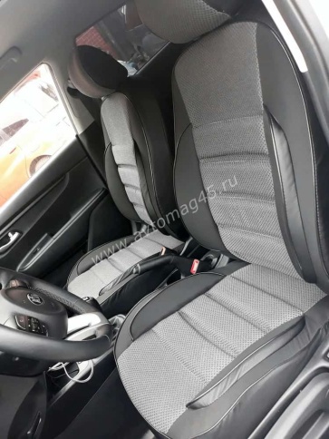 Авточехлы  Kia Rio с 2017г Rio X-Line с 2017г Hyundai Solaris c 2017г жаккард черно-серый Ижевск    фото 9