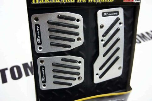 Накладки на педали Механика черные хром фото 2