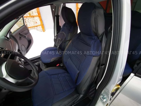 Авточехлы  Лада Granta Гранта  1/1 с 08.2018г жаккард синий    фото 7