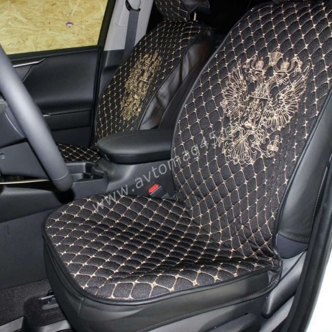 Чехлы  накидки на сиденье серия G лен черный бежевая/белая нитка комплект 5 шт фото 6