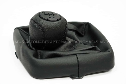 SALMAN Ручка КПП Лада Kalina Калина экокожа с пыльником черная фото 2