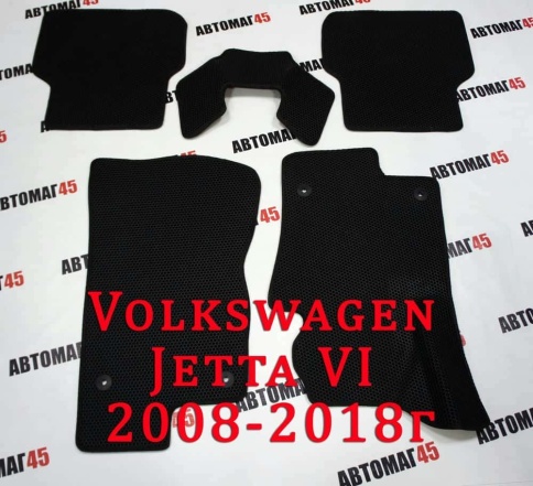 EVA ЭВА  коврики в салон Volkswagen Jetta 2010-2019г 6 поколение черные рисунок соты комплект 5шт   фото 1