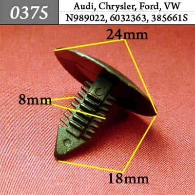 0375 Клипса пистон для Audi Chrysler Ford Volkswagen фото 1