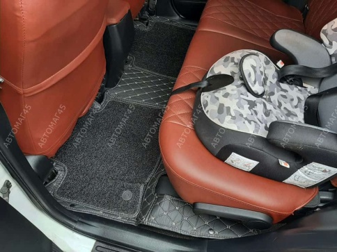 Ковры  5D экокожа Toyota RAV4 XA40 2013-2019г черный комплект с ворсом Maximal АКЦИЯ!   фото 3