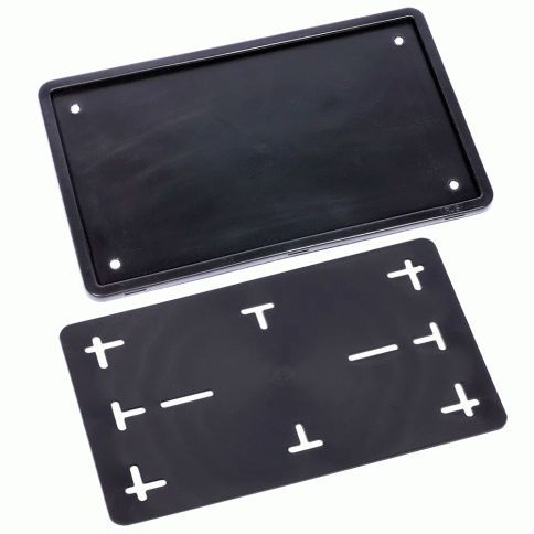 Dollex  рамка номерного знака квадратная силиконовая с адаптером 290*170мм черная 1шт    фото 1