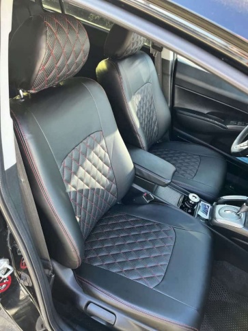 Авточехлы  Honda CIVIC Хонда Цивик 4D 4х дверная 2005-2011г Экокожа черный ромб    фото 8