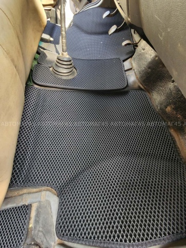 EVA ЭВА 3D коврики в салон полномасштабные Газель Газель бизнес черные рисунок ромб 2шт    фото 2