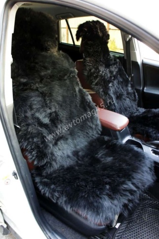 Накидка  длинный ворс черный 140х50см подклад черный 2шт    фото 5