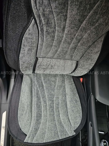 Чехлы  накидки на сиденье вельвет форма 2Д черно-серый комплект 5шт фото 6