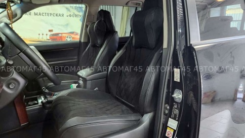 Чехлы  накидки на сиденье экокожа+алькант черный трансформер с отдельным подголовником компл Oumanni фото 10