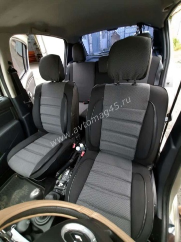 Авточехлы  Renault Duster до 2015г Sandero S.Stepway до 2015г 2/3 Terrano 14-16 жаккард черный A10 фото 1