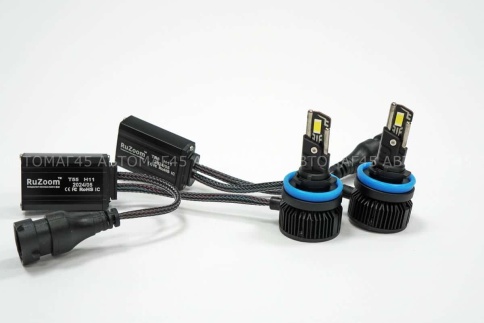 Ruzoom T55  светодиодные лампы LED 2шт H11 12В 55W 6000K 5500Lm гарантия 6мес    фото 4