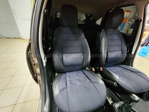 Авточехлы  Лада Granta Гранта  2/3 с 08.2018г жаккард синий с боковыми поддержками   фото 13