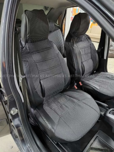 Авточехлы  Лада Granta Гранта до 08.2018г 1/1 2/3 жаккард черный г.Ростов  фото 7