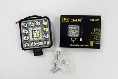 Ruzoom UZ-003  фара светодиодная 6000К 1400Lm 12V  квадратная 12Вт дальний свет 1шт гарантия 1 мес фото 5
