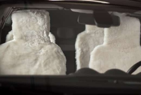 Fentow Накидки  короткий ворс мутон белый премиум 146x55 на весь салон 5шт    фото 4