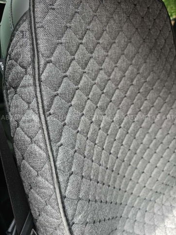 Чехлы  накидки на сиденье лен 2Д черный передние 2шт LEX   фото 6