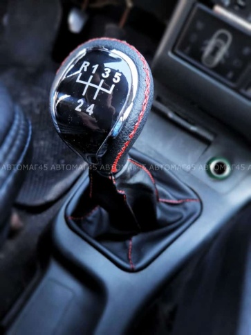 SALMAN Ручка КПП ВАЗ 2110 2111 2112 под КПП 2110 черный с красной ниткой в сборе хром   фото 4