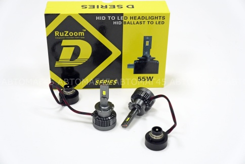 Ruzoom светодиодные лампы LED 2шт D4S/D4R 12В 55W 5500K 6000Lm гарантия 6мес    фото 1